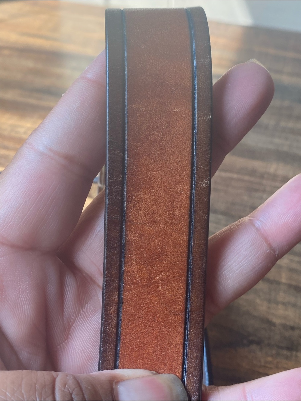 Vintage Handtooled Leather Belt, 34”